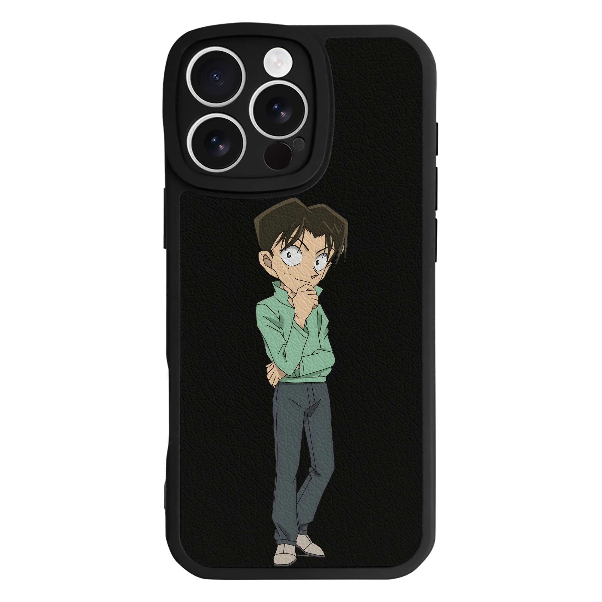 （画像用） 名探偵コナン 円谷 光彦 つぶらや みつひこ Detective Conan Mitch Tennyson 【iPhone 16シリーズ対応】シリコンスマホケース（レザー調） 材質：シリコン